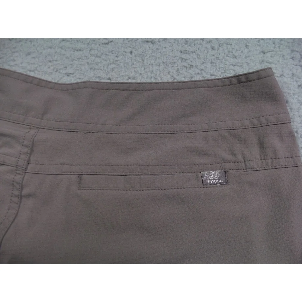 prAna Pants Womens Size 10 Gray Capri Stretch Ripstop Belted Outdoor Yoga‎